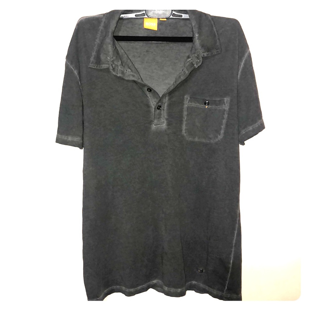 Boss orange line washed grey polo nwot